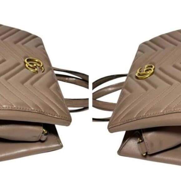 Gucci Calfskin Matelasse Aria Medium GG Marmont Shoulder  Gucci GG Marmont Quilted Tote Bag